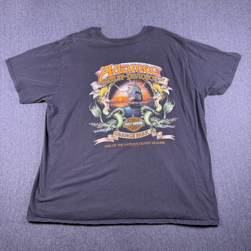 Harley-Davidson Adamec Orange Park Skull Graphic T-Shirt Mens 3XL Black Cotton